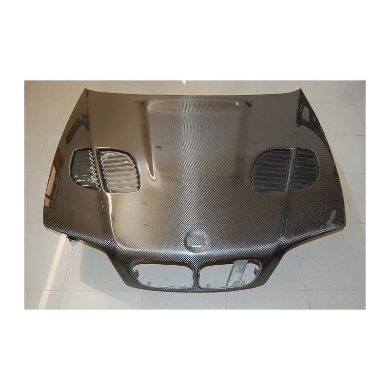 BMW E46 2002-2006 4-Door Carbon Fiber Bonnet Look GTR With Air Intake